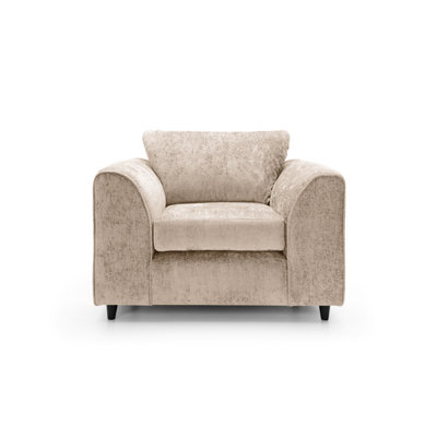 Abakus Direct Harriet Crushed Chenille Armchair Chair In Cream from B&Q