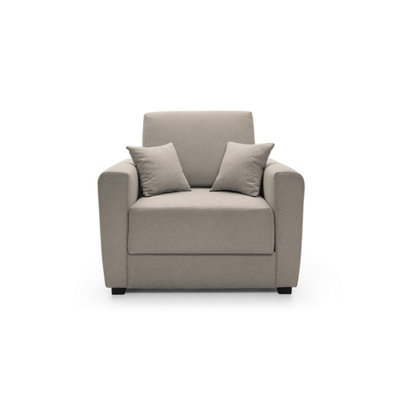 B&Q -  Olly Linen Single Sofa Bed In Sand