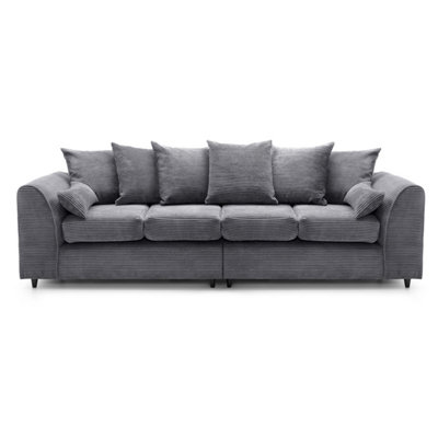 Abakus Direct Jumbo Cord 4 Seater Sofa With Deep Filled Cushions from B&Q