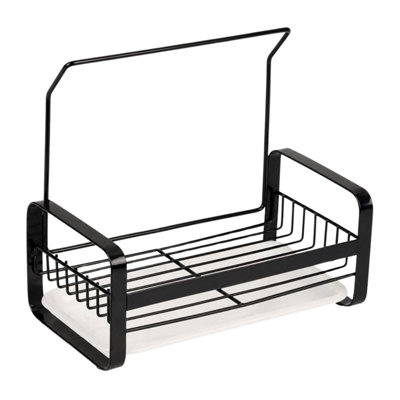  - Large Kitchen Sink Caddy Organiser With Drying Rack Black