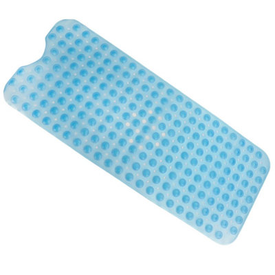 Non-Slip Durable Bath Shower Mat With Suction Cups 40Cm X 100Cm Blue from B&Q
