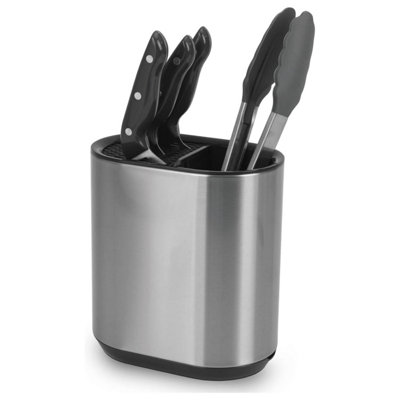 Kitchen Block And Utensil Holder Storage Caddy Stainless Steel from B&Q