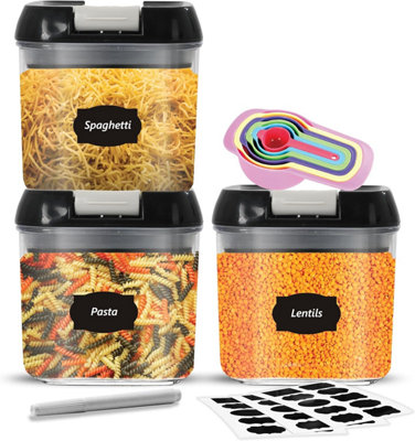 Food Storage Containers With Lid Airtight Stackable Kitchen Boxes Pantry from B&Q