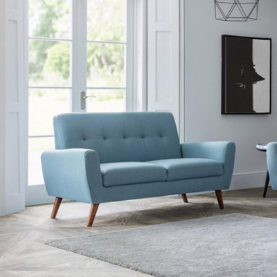 Monza Sofa 2 Seater Compact Retro 1.5m Blue - Julian Bowen  | TJ Hughes - Image 7