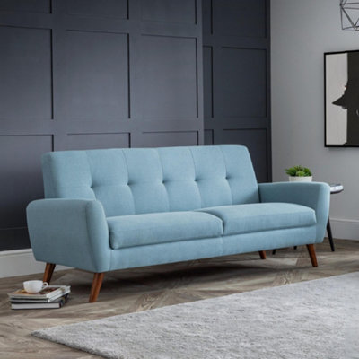 Julian Bowen Monza 3 Seater Blue Compact Retro Sofa - Image 8