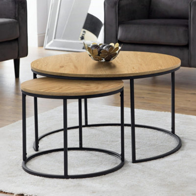 Julian Bowen Bellini Round Nesting Coffee TableOak from B&Q