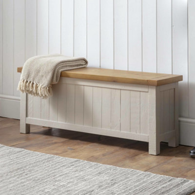Julian Bowen Aspen Storage BenchGrey Wash from B&Q