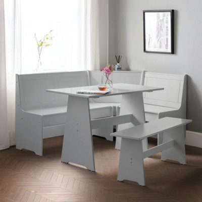 B&Q -  Newport Corner Dining Set With Storage BenchDove Grey