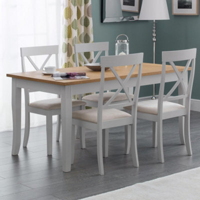 Julian Bowen Davenport Oak And Elephant Grey Dining Table - Oak & Grey - Image 7