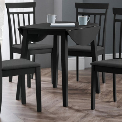 Julian Bowen Coast 4 Seater Black Round Dropleaf Folding Table - Image 8