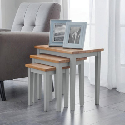 Julian Bowen Cleo Grey And Oak Nest Of Tables Set Of 3 - Image 7