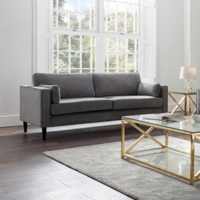 Julian Bowen Hayward 3 Seater Sofa - Grey Chenille - Image 6