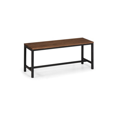 Julian Bowen Tribeca Bench - Metal/Oak - 110cm - Brown - Image 4