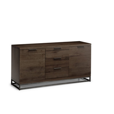 B&Q -  Brooklyn Dark Oak Wooden 2 Door Sideboard With 3 Drawers And Internal Shelf StorageHeight: 75 X Width: 150 X Depth: 45Cm