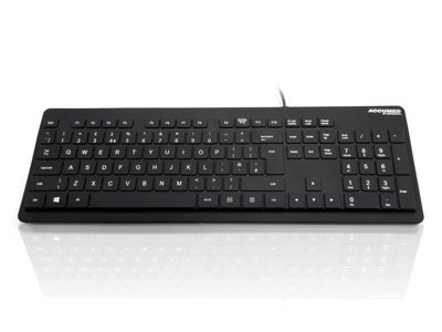 B&Q - Accuratus Easy-Clean  ValueUsb 105 Key Sealed Washable Ip68 Medical / Clinical Keyboard