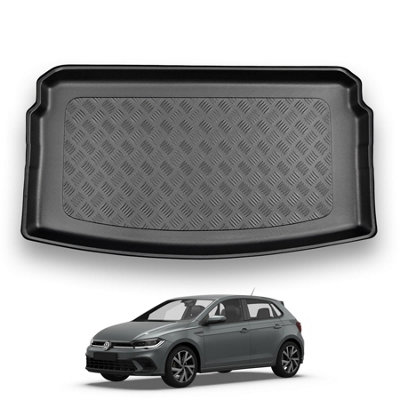 B&Q -  Vw Polo (2017+) Boot Liner (Lower Boot Position) Tailored Boot Protector Waterproof Raised Edges Accessory Dog Pet Friendly