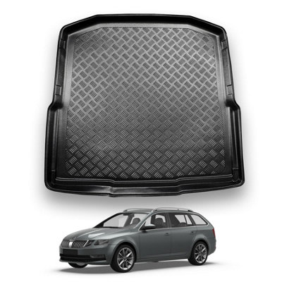 Nomad Skoda Octavia (2013-2020) (Estate) Boot Liner (Non-Adjustable Boot Floor) Tailored Boot Mat Protector Waterproof Accessory from B&Q
