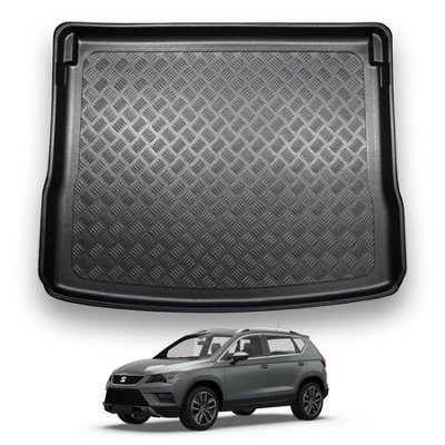 B&Q -  Seat Ateca (2016+) Boot Liner (Upper Boot Position) Tailored Boot Protector Waterproof Accessory Dog Pet Friendly