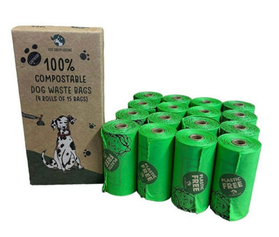 Eco Green Living Compostable Dog Waste Bags 60 Large Bags - Image 5