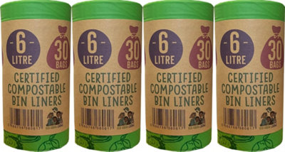  - 6 Litre Compostable Caddy Bags4 Rolls