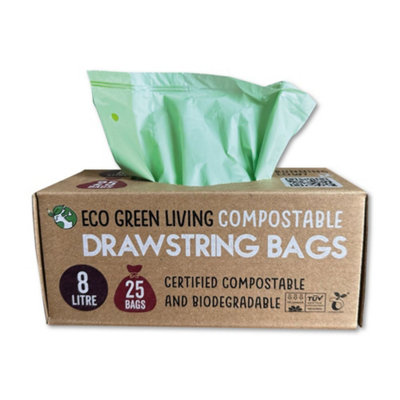  - Compostable Drawstring Bin Bags  8 Litre (25 Bags)