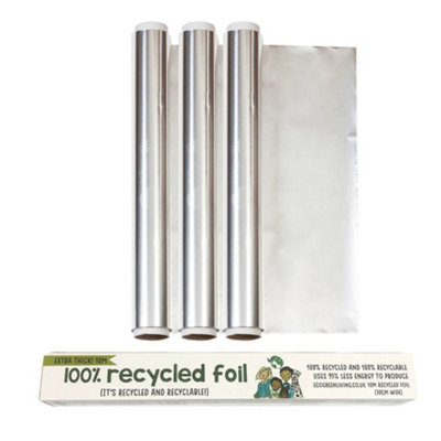 B&Q Green 100% Recycled Aluminium Foil - X 10M - 3 Rolls 30Cm