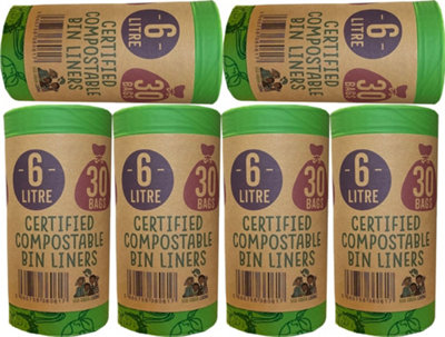  - 6 Litre Compostable Caddy Bags6 Rolls