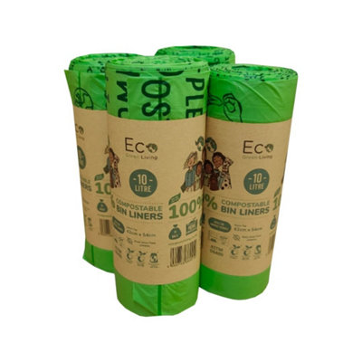 B&Q 10L Compostable Waste Bags 4 Rolls Of 18 Bags Eco Living Green
