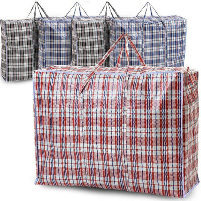 Requisite Needs 5 Pack Strong Extra Large Jumbo Storage Laundry Zipped Bag Reusable (80 X 60 X 28 Cm) from B&Q