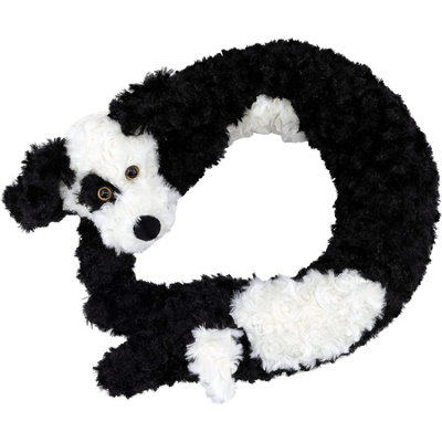 Geezy Draught Excluder Draft Door Stopper Black Dog Design Novelty Fabric Fleece from B&Q