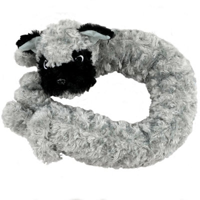 Geezy Draught Excluder Draft Door Stopper Novelty Fabric Fleece Grey Dog Design from B&Q