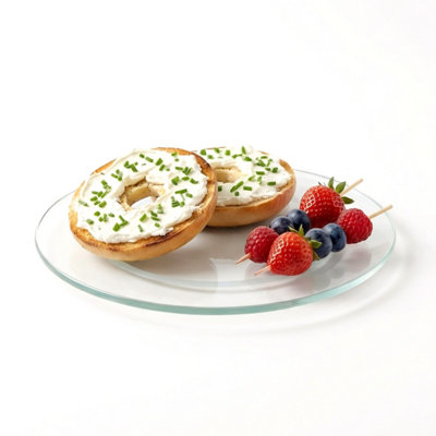 Geezy Rotating Lazy Susan Serving Tray Tempered Glass Turntable Cupcakes Desserts 25Cm from B&Q