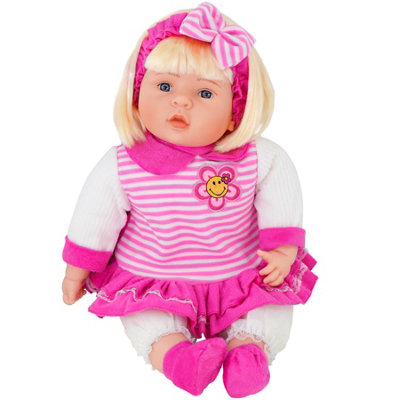 B&Q -  Chubby Baby Doll Girl 24" Lifelike Soft Body With Sounds & Hair  Toy