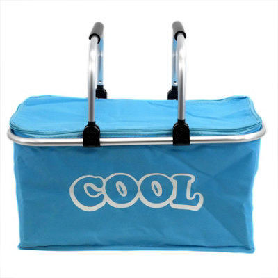 Geezy Insulated Folding Picnic 35 L Camping Shopping Bag Cooler Cool Basket Box Blue from B&Q