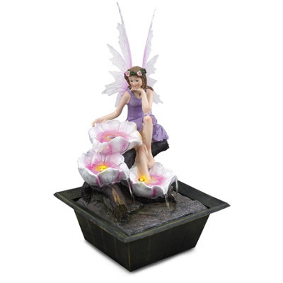 Geezy Fairy Water Feature Indoor Tabletop Led Fountain Waterfall Home Decor from B&Q