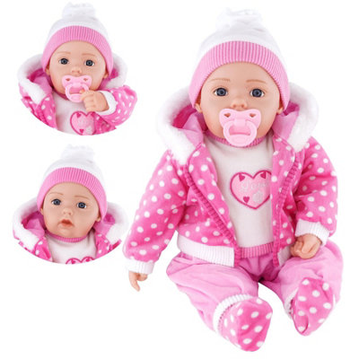 B&Q -  Baby Doll Girl 20" Lifelike Soft Body Sounds & DummyCandy Pink  Toy