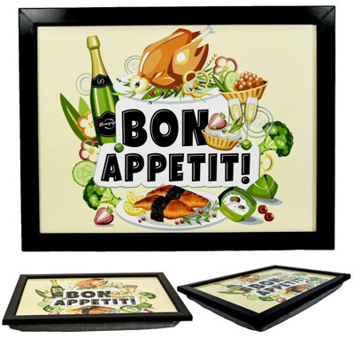 Geezy Bon Appetit Lap Tray Cushioned Bean Bang Padded Laptop Tv Dinner Bed Tray from B&Q