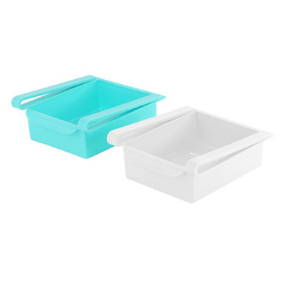 Geezy Fridge Drawer Shelf Organiser Space Saving Cupboard Storage Baskets Set Of 2 from B&Q
