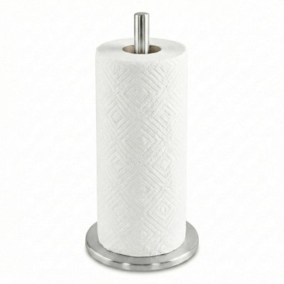 B&Q -  Kitchen Paper Towel Holder Stand With Anti Slip Base Stainless Steel Tissue Roll