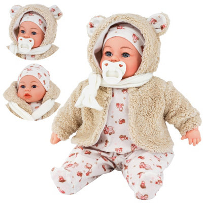 BiBi Doll Bibi Baby Doll Girl Bear 18 Inches Soft Body Lifelike With Sounds And Dummy Toy from B&Q