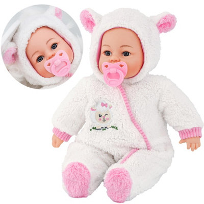 BiBi Doll Bibi Baby Doll Girl Lamby 18 Inches Soft Body Lifelike With Sounds And Dummy Toy from B&Q