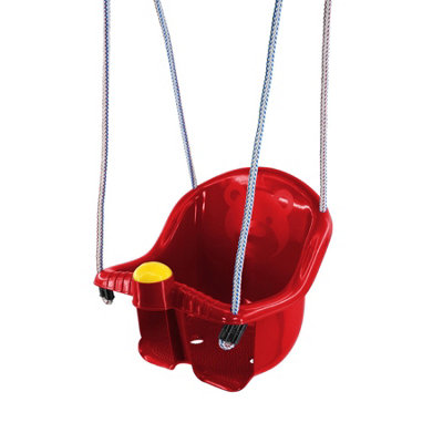 GEEZY The Magic Toy Shop Baby Swing Seat Red Safety Swing For Children Toddler Outdoor Garden Rope Swing from B&Q