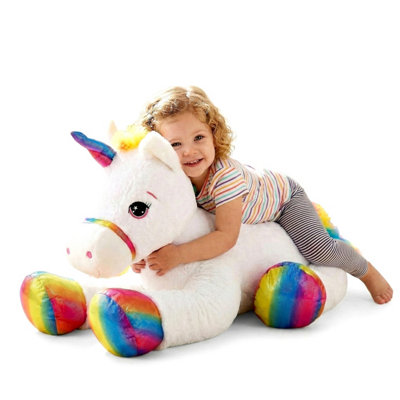 The Magic Toy Shop Large Unicorn Plushie 110Cm Giant Soft Toy Stuffed Animal Horse Cuddly Teddy from B&Q