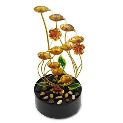 B&Q -  Metal Spiral Water Feature Outdoor Indoor Led Fountain Waterfall Garden Decor