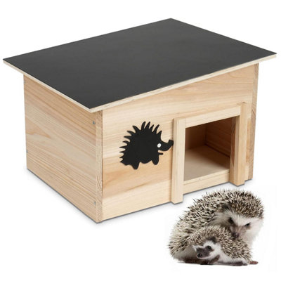 Geezy Wooden Hedgehog House Hibernation Shelter Outdoor Predator Proof Feeding Station from B&Q