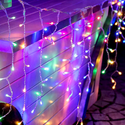 GEEZY The Magic Toy Shop 200 Led Christmas Lights Icicle Fairy Chaser Pastel Multicoloured Timer Outdoor from B&Q