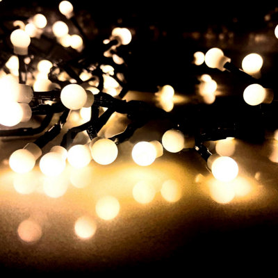 Geezy Christmas Lights Warm White Berry Fairy String Outdoor 200 Led Xmas Lights Timer from B&Q