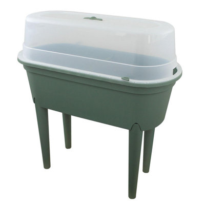 Geezy Raised Planter With Lid Greenhouse Table Garden Bed Green Vegetable Growing  Box from B&Q