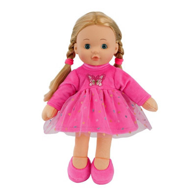 Bibi Doll Rag Baby Doll Play Sleeping Bibi Doll Cuddle Toy 12" Soft Pink Doll Vinyl Head from B&Q