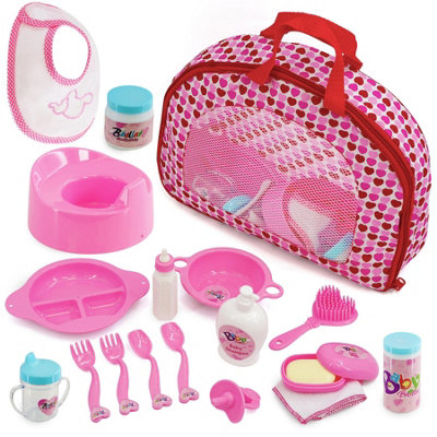 Bibi Doll Baby Doll Accessories Set With Storage Bag Feeding Potty Bottle Dummy Bibi Doll from B&Q